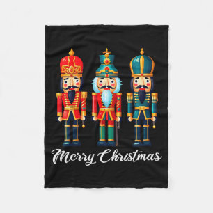 Merry Christmas Nutcracker Ballet Festive Xmas Men Fleece Blanket