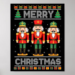Merry Christmas Nutcracker Ballet Festive Xmas Men Poster
