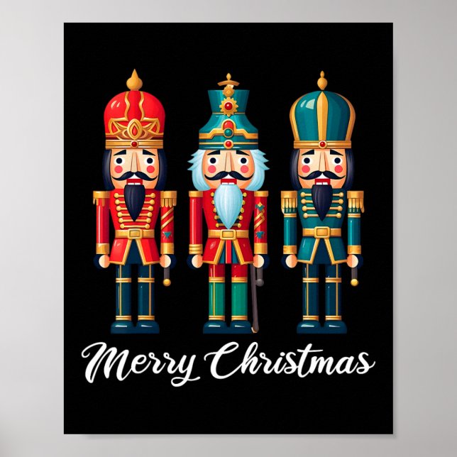 Merry Christmas Nutcracker Ballet Festive Xmas Men Poster (Front)