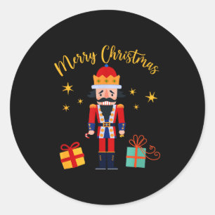 Merry Christmas - Nutcracker Classic Round Sticker