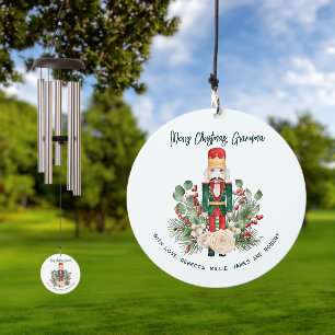 Merry Christmas Nutcracker Family Photo Wind Chime
