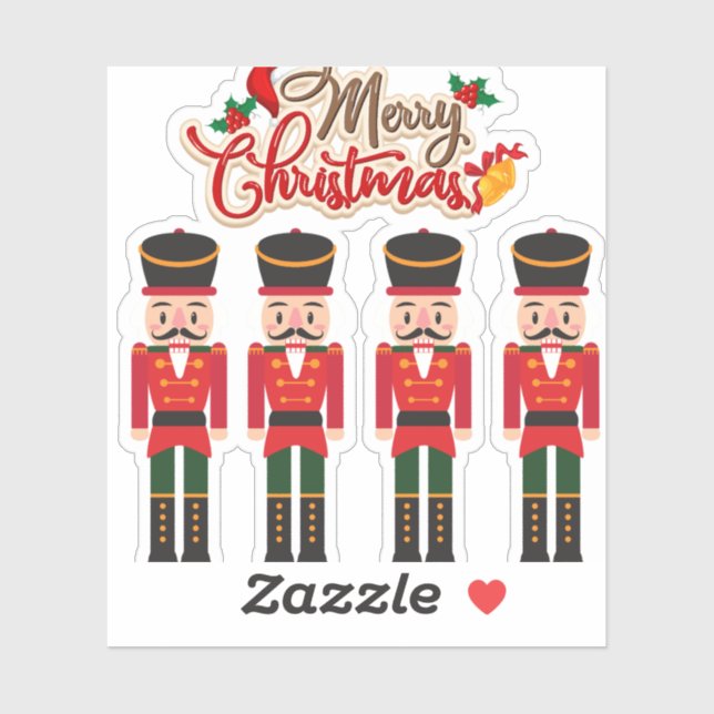 Merry Christmas Nutcracker Festive Holiday Tee  Sticker (Sheet)