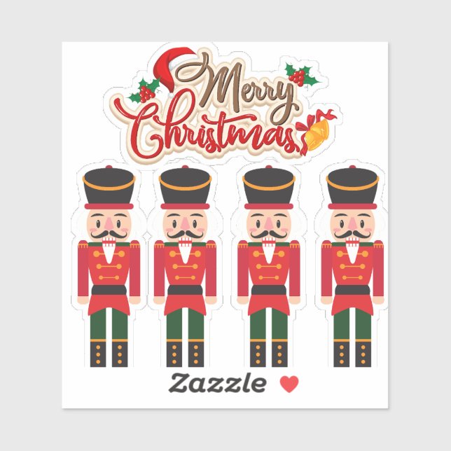 Merry Christmas Nutcracker Festive Holiday Tee  Sticker (Sheet)
