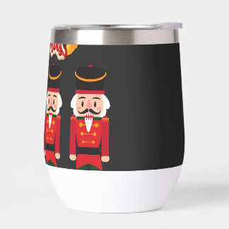 Merry Christmas Nutcracker Festive Holiday Tee Thermal Wine Tumbler