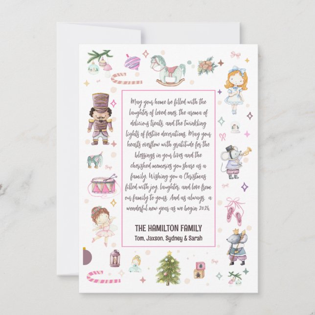 Merry Christmas Nutcracker Frame Photo  Holiday Card (Front)