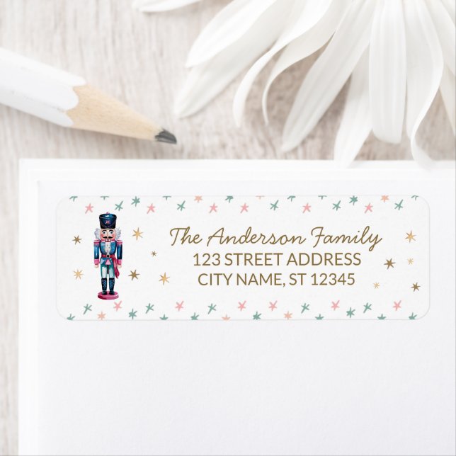 Merry Christmas Nutcracker Gold Return Address   Label (Insitu)