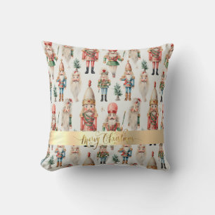 Merry Christmas Nutcracker Holiday Throw Pillow