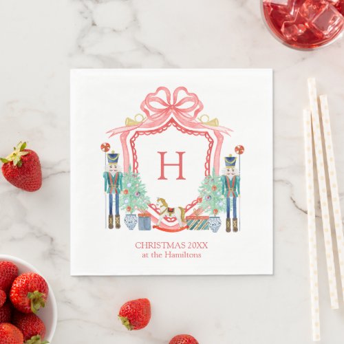 Merry Christmas Nutcracker monogram Napkins