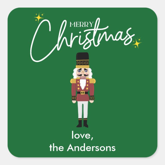 Merry Christmas Nutcracker Personalize Sticker (Front)