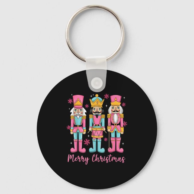 Merry Christmas Nutcracker Squad Nk Pajamas Women  Keychain (Front)