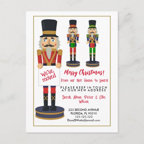 merry Christmas Nutcracker we have moved address Announcement Postcard