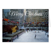 Merry Christmas NYC Rockefeller Skaters Card (Front Horizontal)