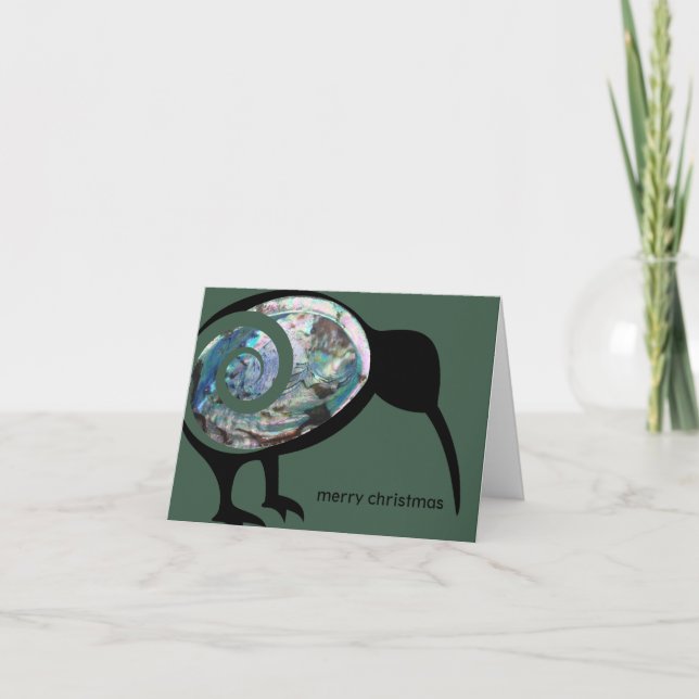 MERRY CHRISTMAS NZ XMAS AOTEAROA NEW ZEALAND KIWI  HOLIDAY CARD (Front)