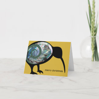 MERRY CHRISTMAS NZ XMAS AOTEAROA NEW ZEALAND KIWI  HOLIDAY CARD
