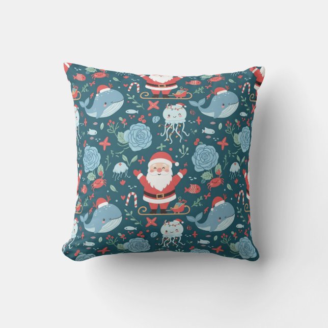Merry Christmas! Ocean Friends Holiday Cushion (Front)