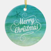 Merry Christmas Ocean Ornament