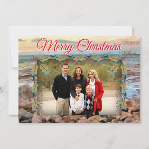 Merry Christmas Ocean Waves 0742 Holiday Card