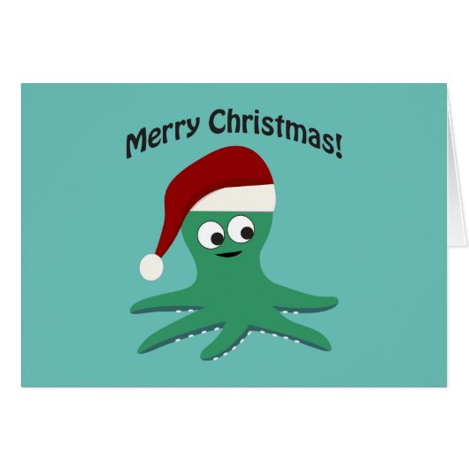 Merry Christmas Octopus Cards (Front Horizontal)