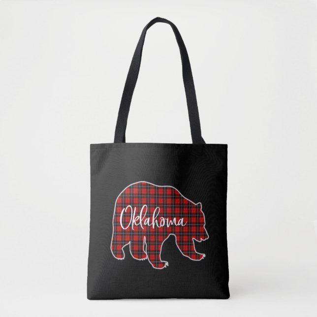 Merry Christmas Oklahoma Festive Xmas Retro Sunset Tote Bag (Front)