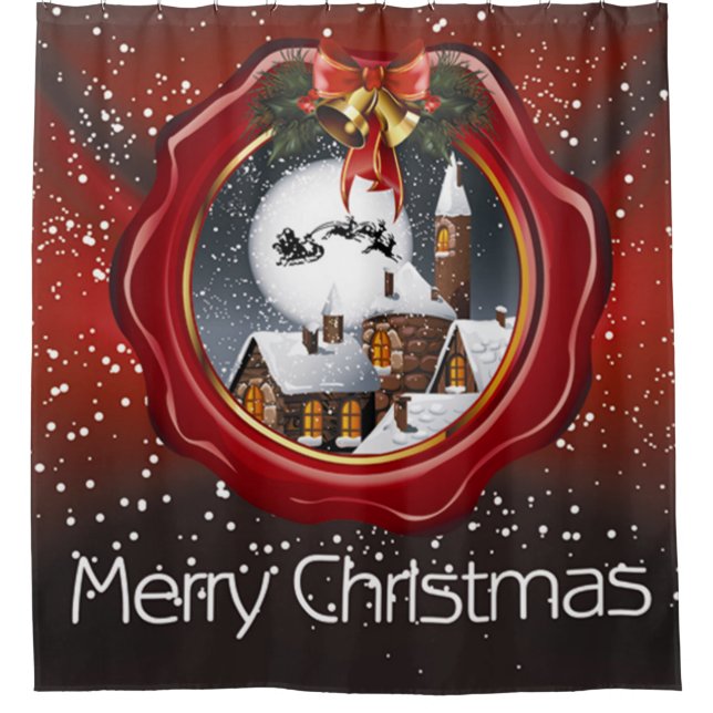 Merry Christmas Olden Days Shower Curtain (Front)