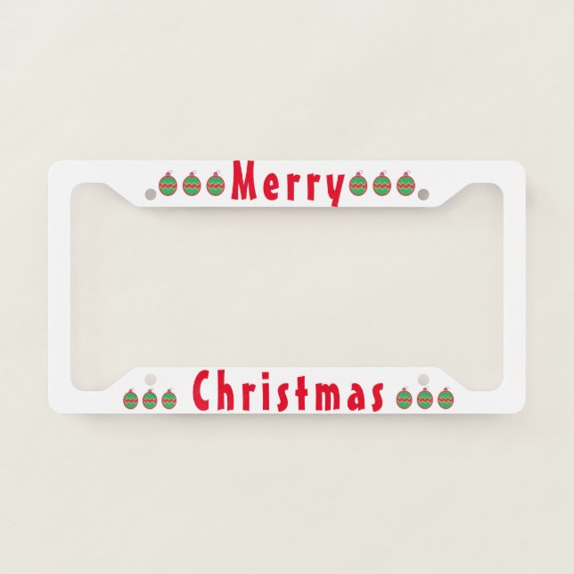 Merry Christmas on a Personalized Customized License Plate Frame (Front)