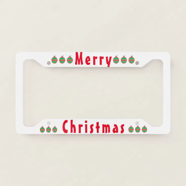 Merry Christmas on a Personalized Customized License Plate Frame | Zazzle