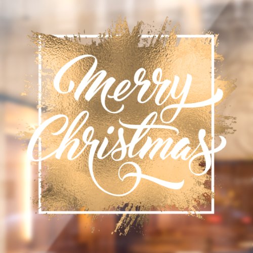 Merry Christmas on Gold Faux Foil Window Cling