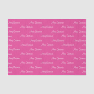 Merry Christmas on Pink Tissue Paper