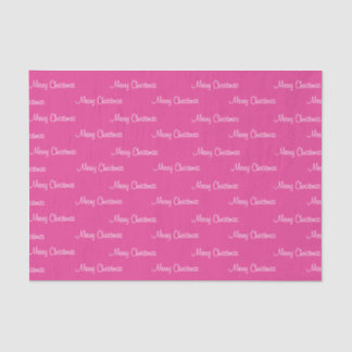 Merry Christmas on Pink Tissue Paper