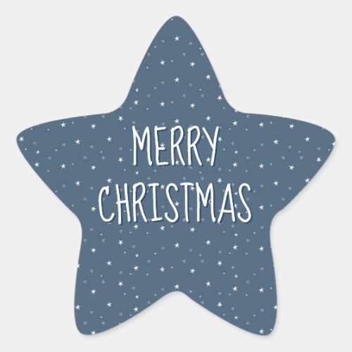Merry Christmas On Stars Star Sticker