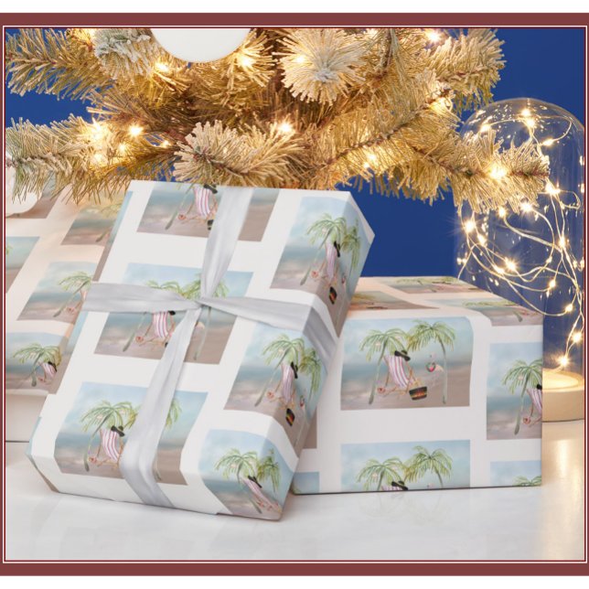 Merry Christmas on the Beach Wrapping Paper (Creator Uploaded)
