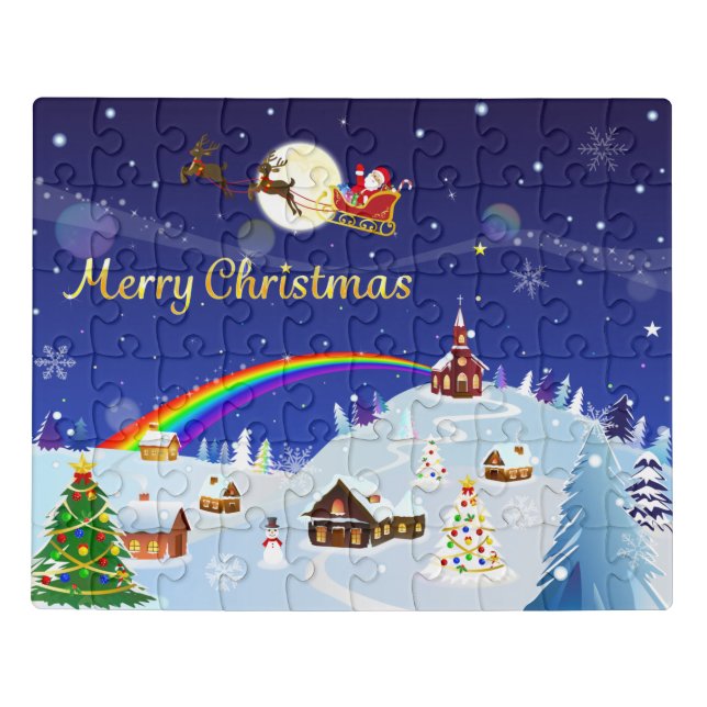 Merry Christmas on the Full Moon Jigsaw Puzzle (Puzzle Horizontal)