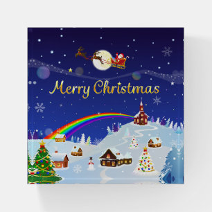 Merry Christmas on the Full Moon Paperweight