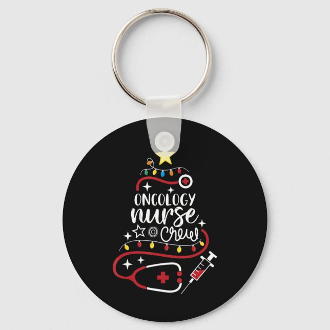 Merry Christmas Oncologist Nursing Gift Oncology N Keychain (Front)