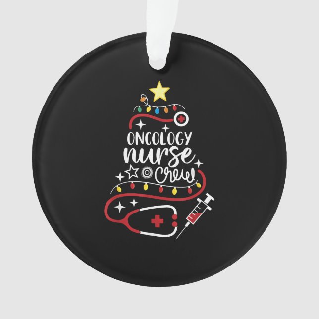 Merry Christmas Oncologist Nursing Oncology Nurse Ornament (Front)
