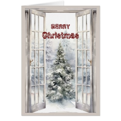 Merry Christmas Open Window