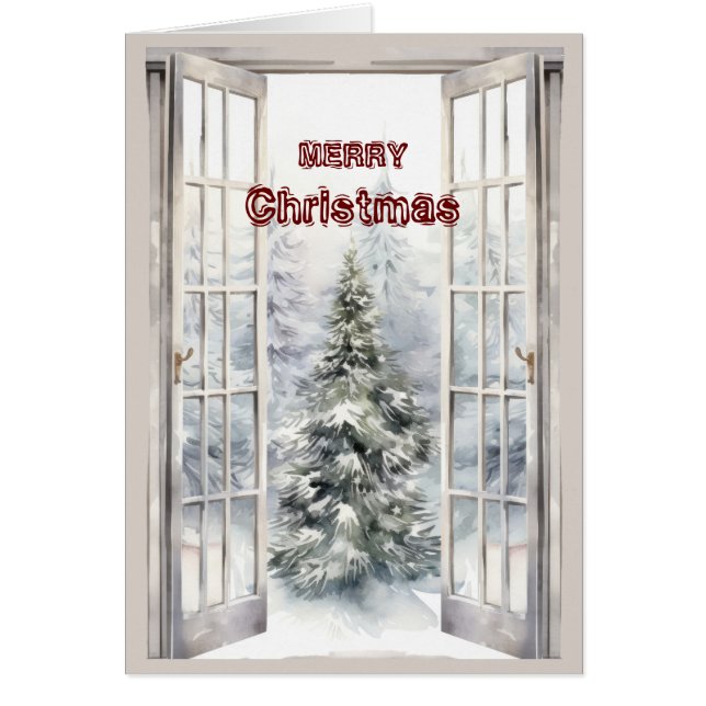 Merry Christmas Open Window Cards (Front)