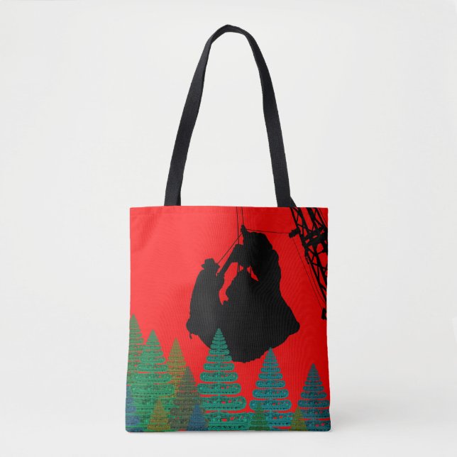 MERRY CHRISTMAS OPERATING ENGINEER CRANE OPERATOR TOTE BAG (Front)