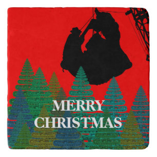 MERRY CHRISTMAS OPERATING ENGINEER CRANE OPERATOR TRIVET