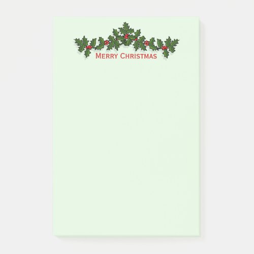 Merry Christmas or Happy Holidays Holly Large Size Post_it Notes