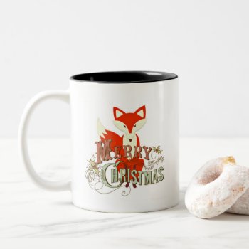 Merry Christmas Orange Fox Coffee Two-tone Coffee Mug by Lovewhatwedo at Zazzle