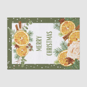 Merry Christmas Orange Spice Cinnamon Tissue Paper