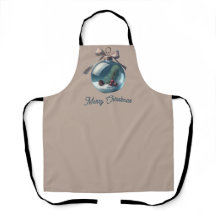 Merry Christmas Ornament Apron - Festive Holiday
