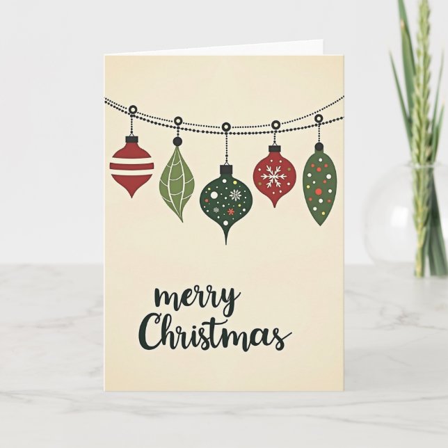 Merry Christmas Ornament Card (Front)