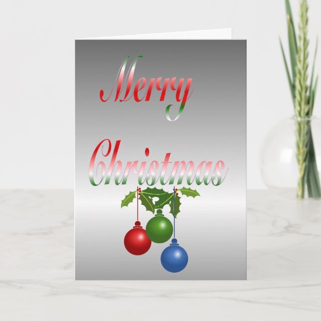 Merry Christmas Ornament Card (Front)