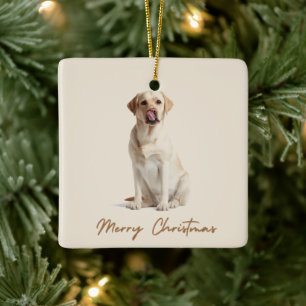 Merry Christmas Ornament Custom Dog Photo
