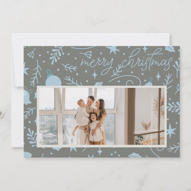 MERRY CHRISTMAS ORNAMENT CUSTOMIZABLE HOLIDAY CARD (Front)