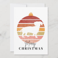 Merry Christmas Ornament Dachshund Dog Silhouette