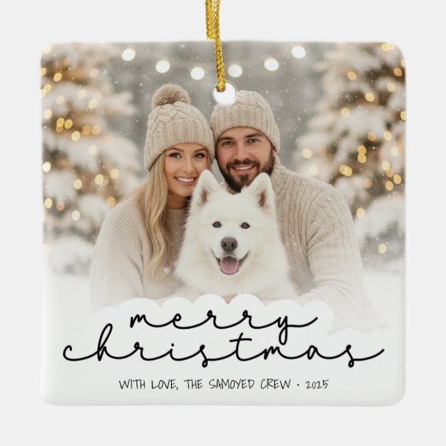 Merry Christmas Ornament For Dog Owners & Lovers (Front)