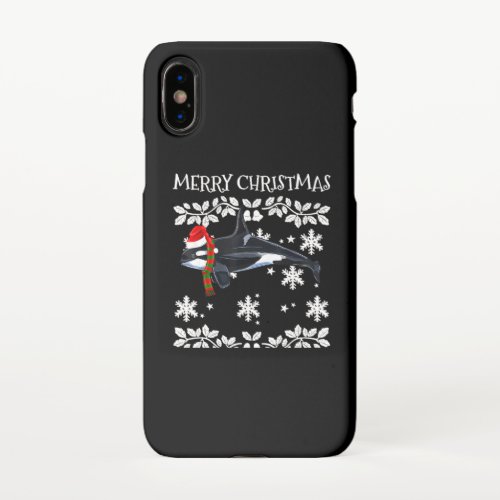 Merry Christmas Ornament Orca Killer Whale iPhone X Case